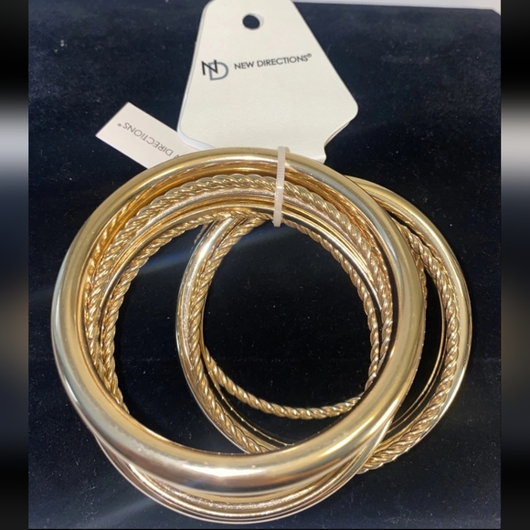 New Directions Twisted Gold Bracelet Set - Picture 1 of 8